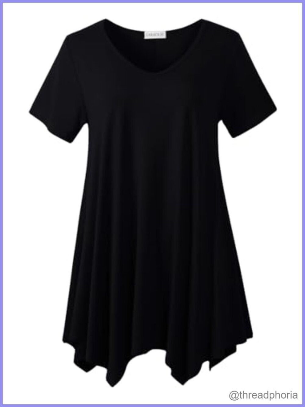 Plus Size Short Sleeve Tunic Top V Neck Summer Blouse